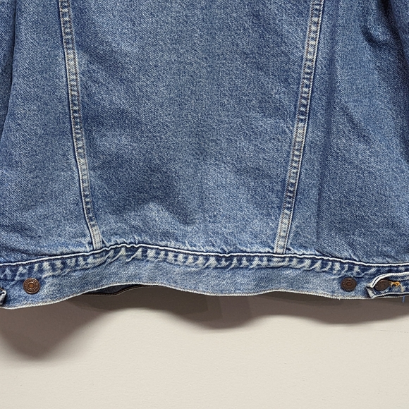 🎉HP Vtg Men's Levi's Trucker Jacket Denim Fleece Lining 100% Cotton USA 80's L - Picture 9 of 15
